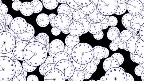 falling clocks time travel concept, background, loop