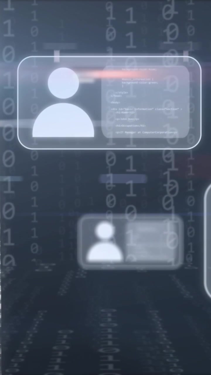 Animation of globe with icons and data processing