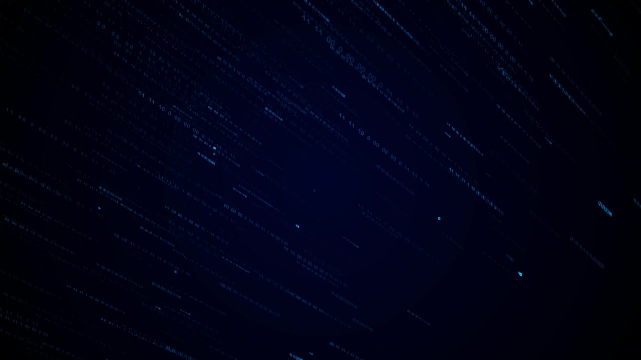 Abstract Digital Binary Code Streaming on Dark Background