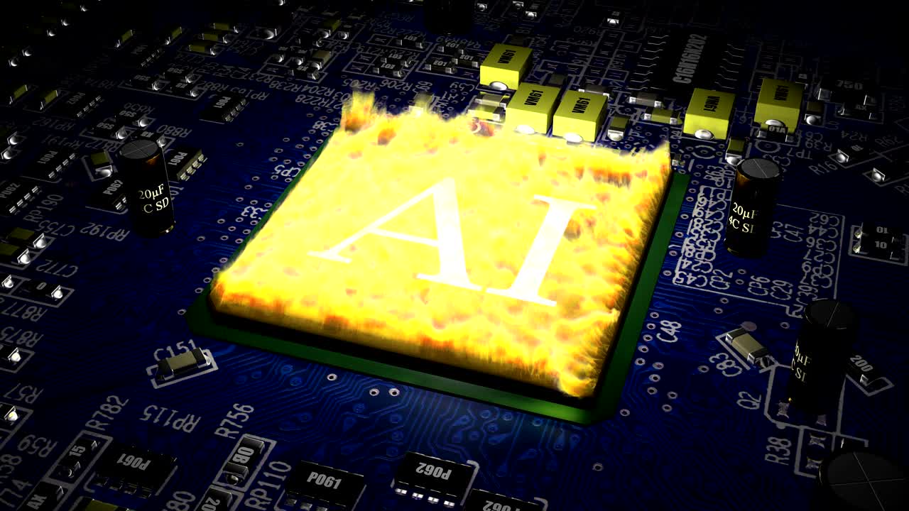 un chip de computadora sin disipador de calor se quema en la placa base