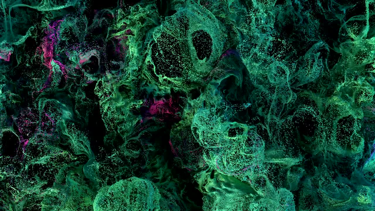 una increíble vista macro de una explosión de polvo de pintura cg.