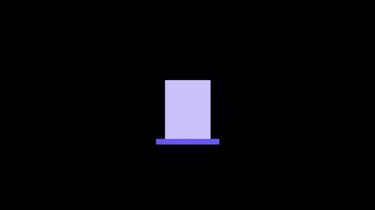 Minimalist Animated Purple Rectangle on Black Background