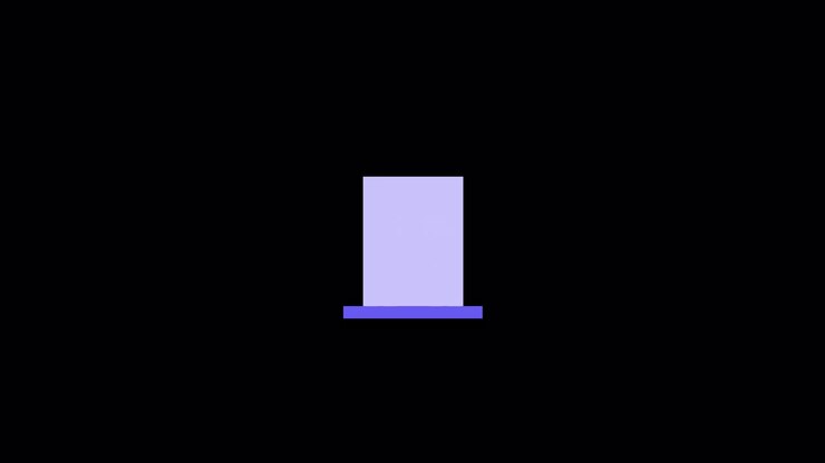 Minimalist Animated Purple Rectangle on Black Background