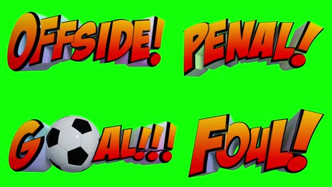 impresionantes mensajes de fútbol explotando con el canal alfa aislado máscara en 4k