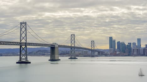 time lapse: san francisco bay bridge and cityscape