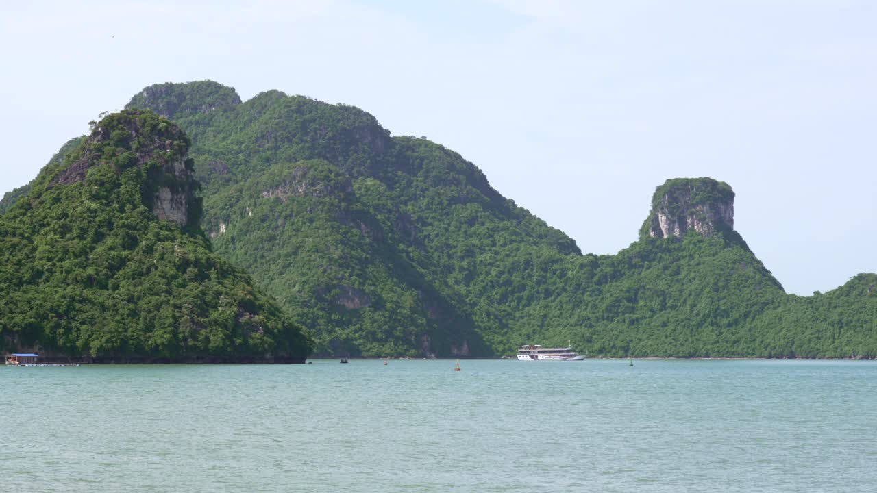 Beautiful landscape of limestone karst islands, Cat Ba sanctuary, Vietnam