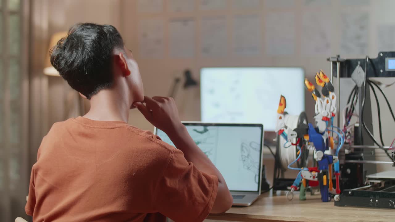 joven que aprende a imprimir en 3d