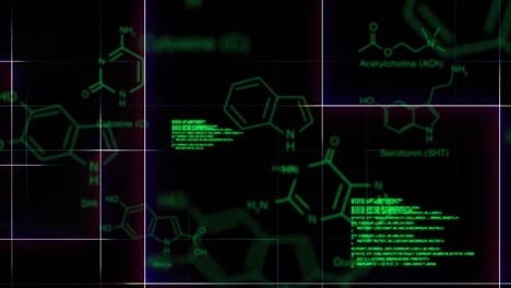 Text-Und-Digitale-Daten-Werden-Auf-Schwarzem-Hintergrund-Angezeigt