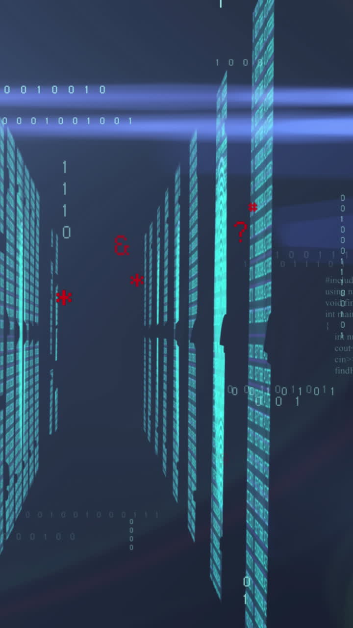 Animation of binary coding and data processing over light spots