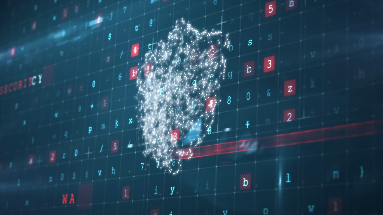 pantalla de interfaz digital con candado y concepto de códigos de seguridad