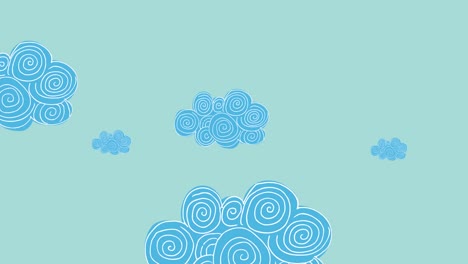 animation of clouds on gray background