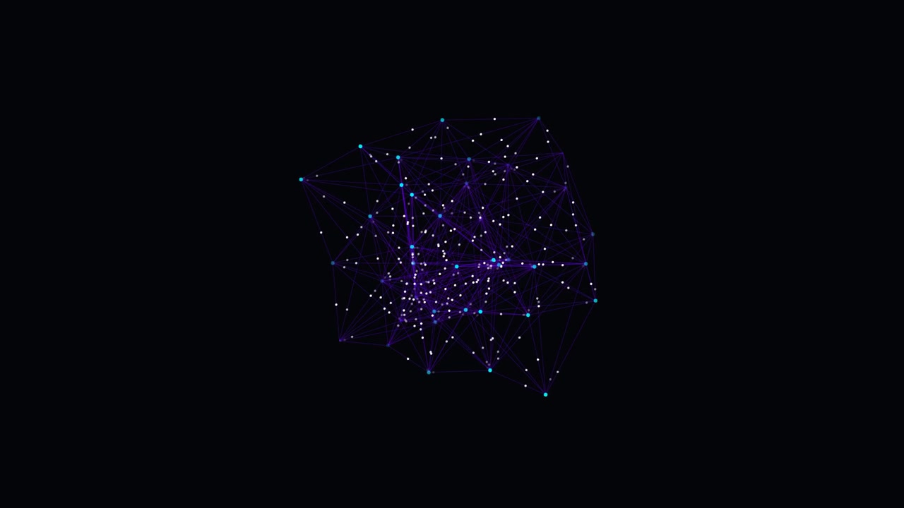 Animazione di connessione nodale di rete digitale astratta