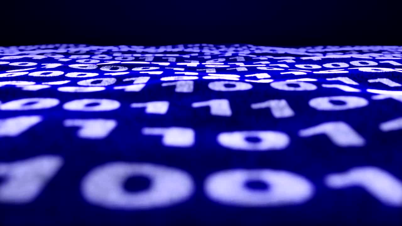 números de código binario, representación, fondo de animación, bucle