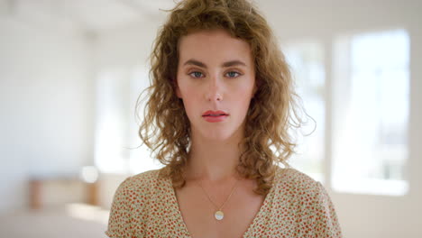 portrait of a beautiful woman staring