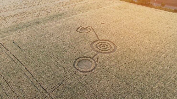 Crop Circle in Wheat Field