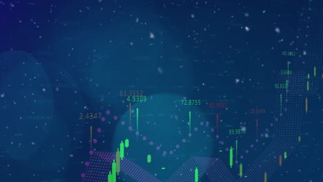 Animation-of-graphical-business-representation-with-bokeh-and-snow-effect