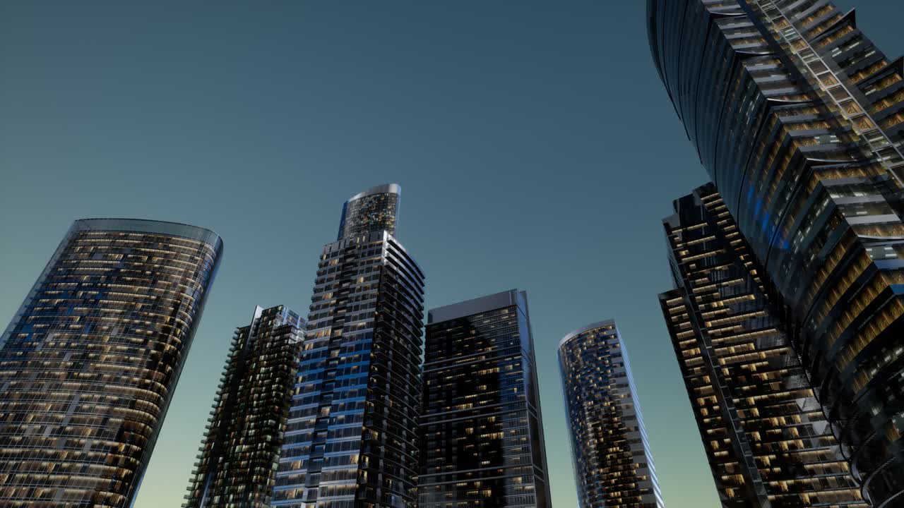 I grattacieli della città di notte