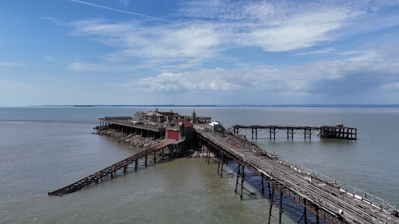 Birnbeck Pier, Weston-super-Mare UK Project restoration drone,aerial