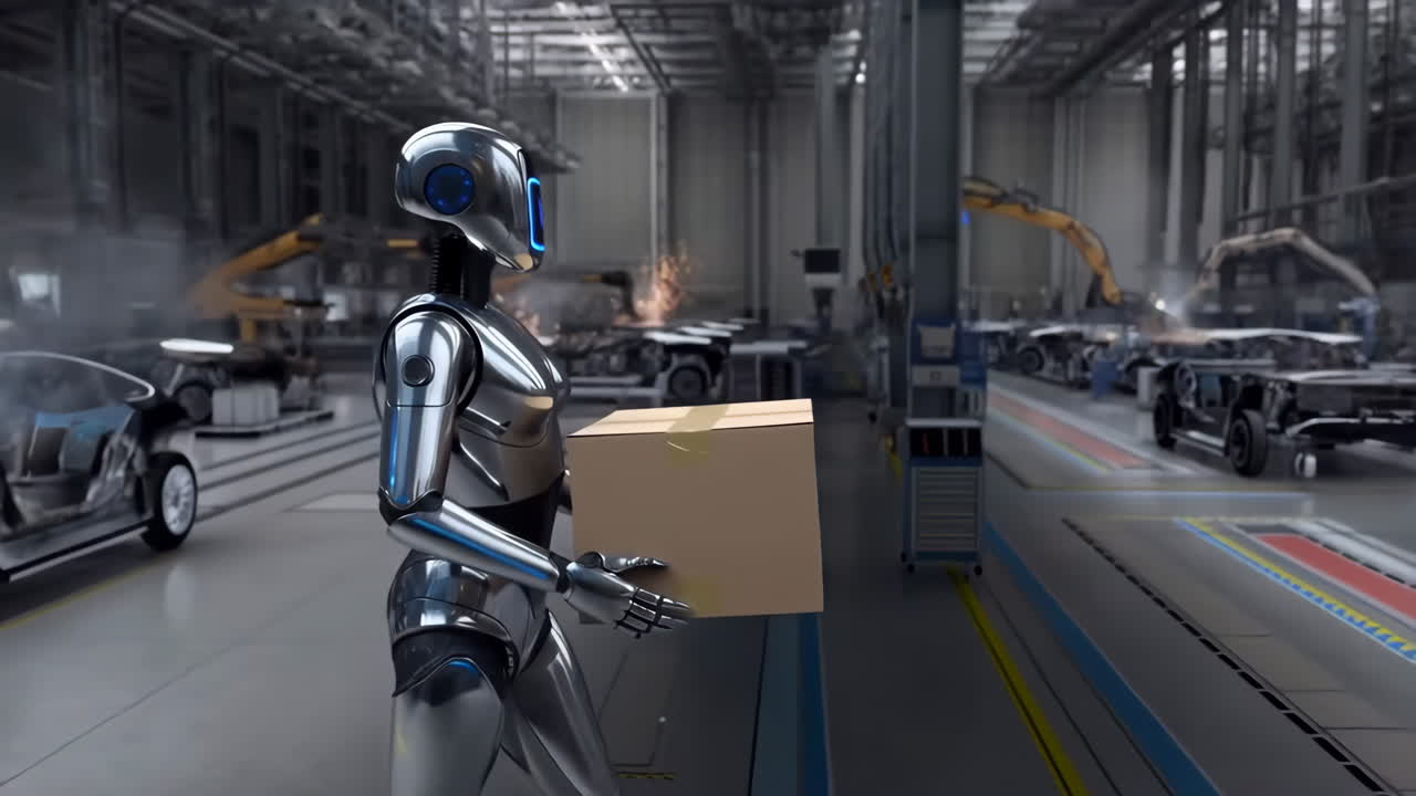 Robot in a Modern Car Factory