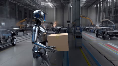 robot in a modern car factory