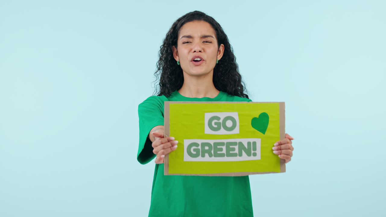 시위, 표지판, 기후변화