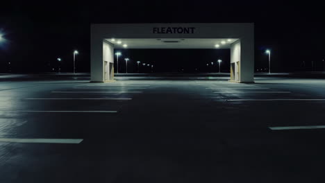 estacionamiento vacío por la noche