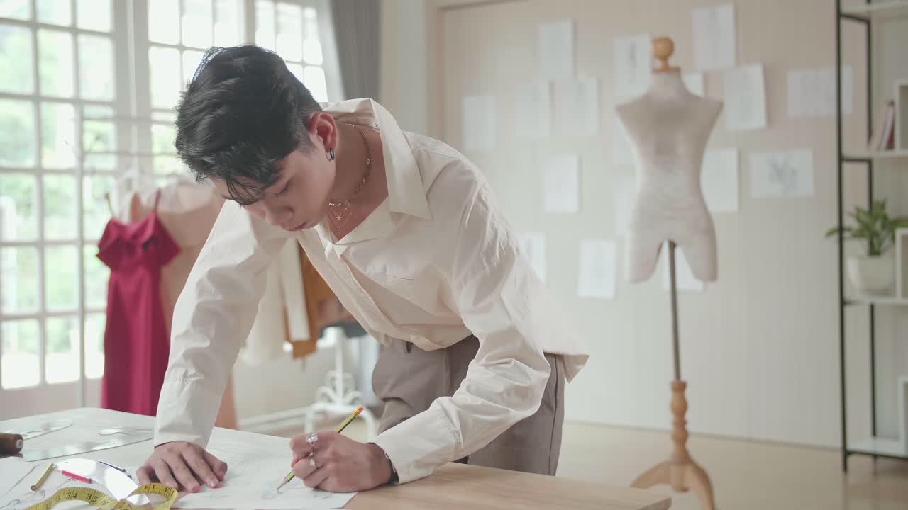 일 하는 패션 디자이너