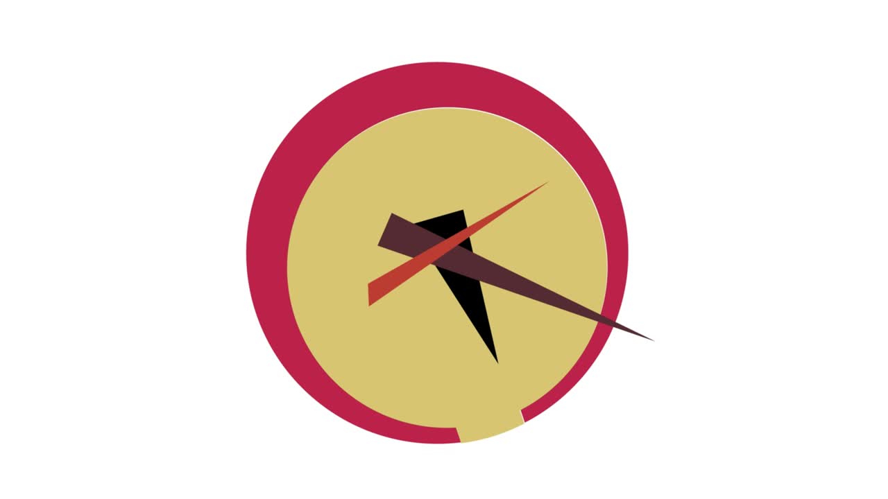 추상적인 기하학적 시계. 시계 손으로 삼각형. 시간의 흐름.  바탕에 loopable 그래픽 요소