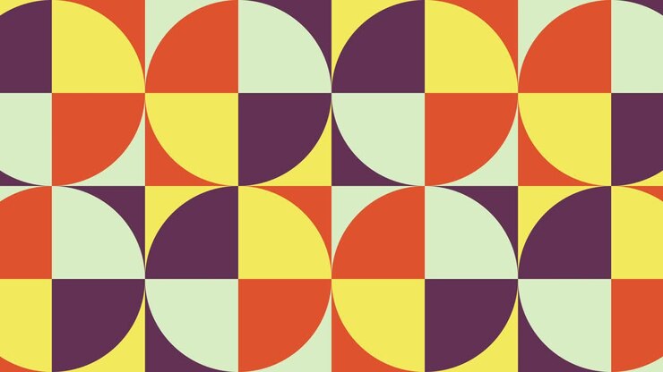 Geometric pattern with animated tiles in vintage color palette. Simple motion graphic seamless looped animation in retro flat style