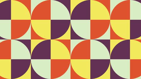 geometric pattern with animated tiles in vintage color palette. simple motion graphic seamless looped animation in retro flat style