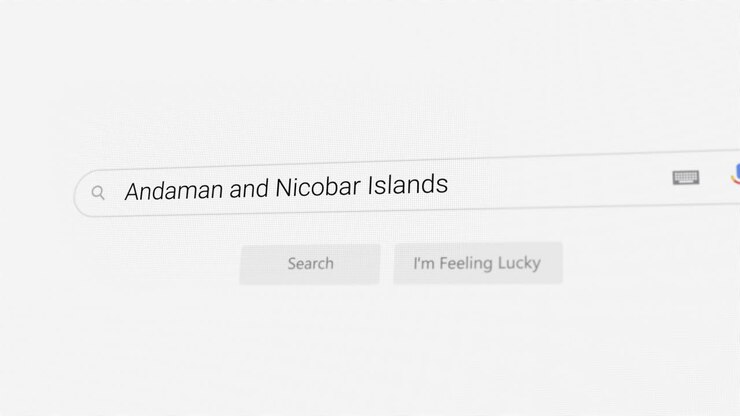 Searching for Andaman and Nicobar Islands on Internet browser