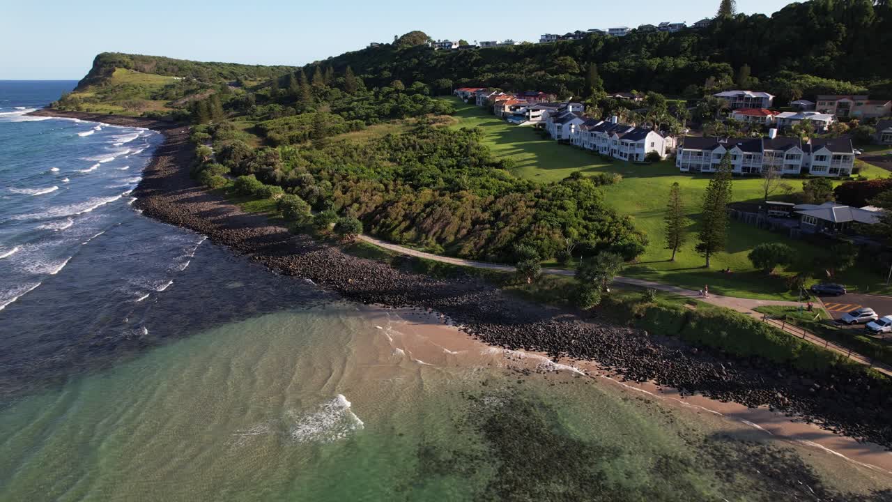 Lennox Point Headland From Seven Mile Beach In Australia. - aerial shot