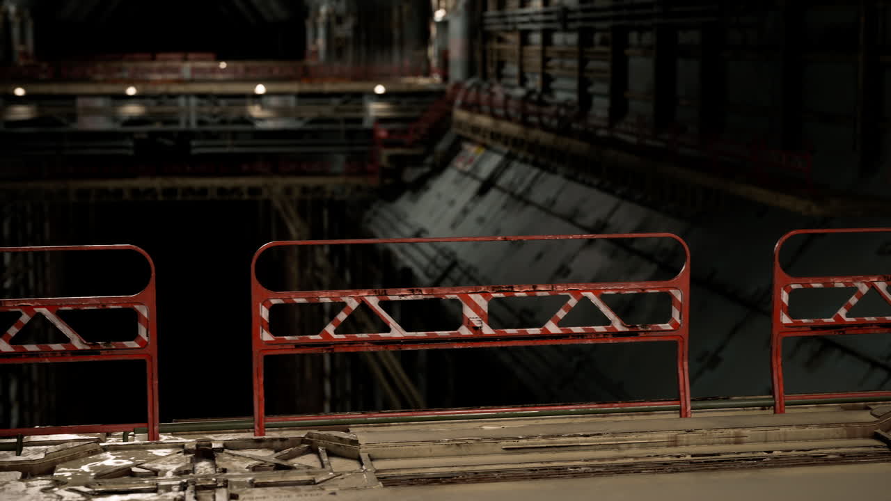 Strefa terminalu cargo na dużej stacji kosmicznej z architekturą przemysłową