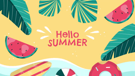 motion graphic of flat summer background