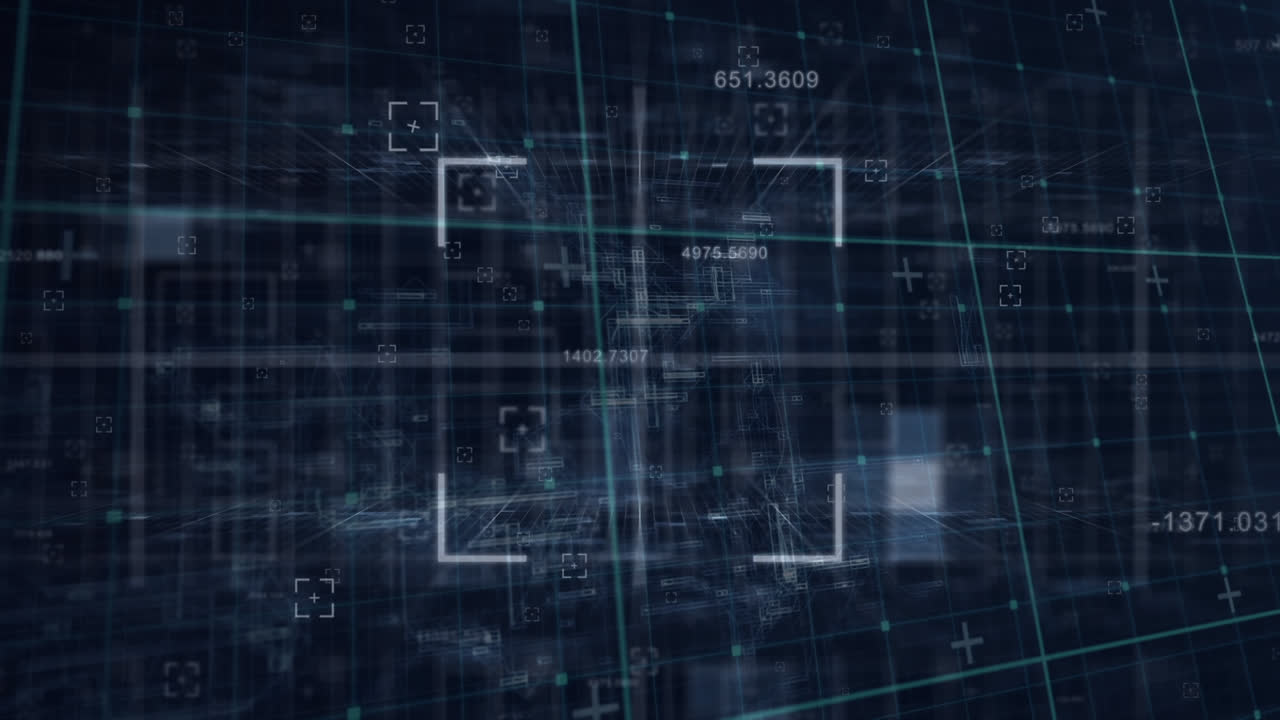 Animation of data processing in green over servers