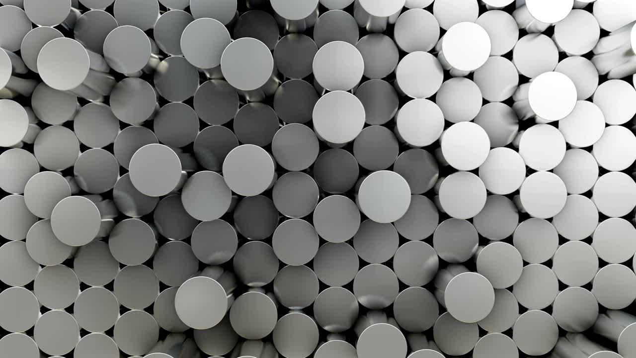 fondo de video de bucle con cilindros metálicos en movimiento