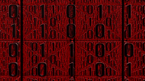 red binary code moves right to left