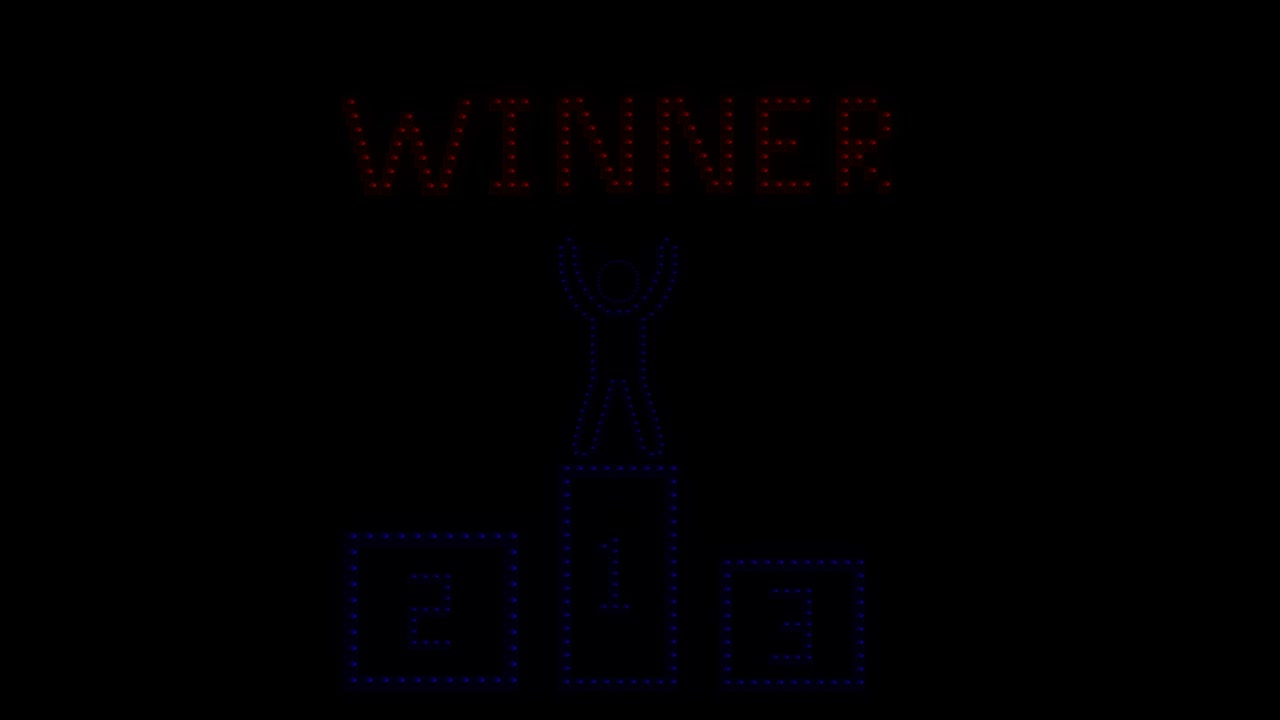 el logotipo de los píxeles de led ganador
