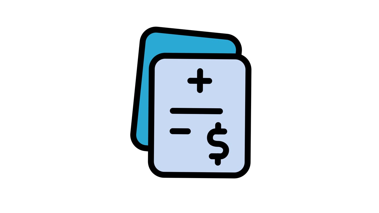Animated Icon of Financial Calculation with Plus and Minus Signs