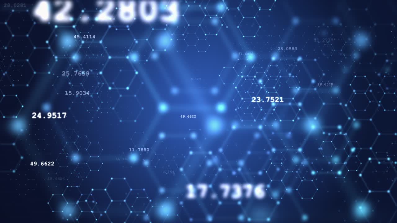 3d abstract neon hexagon tunnel endless seamless loop animation background technology network 4k