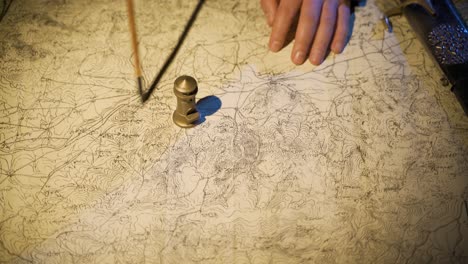 working on a map drawn in the middle ages.