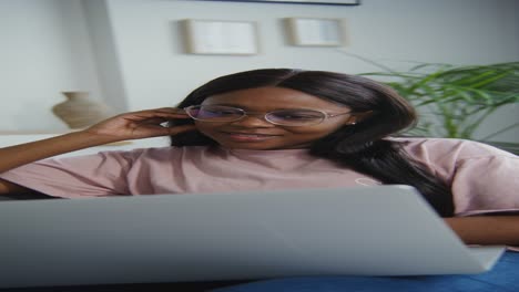 woman working on laptop