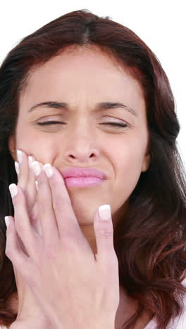 upset woman with a toothache