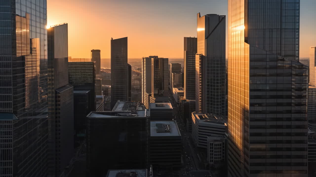 El amanecer sobre el horizonte de una ciudad moderna