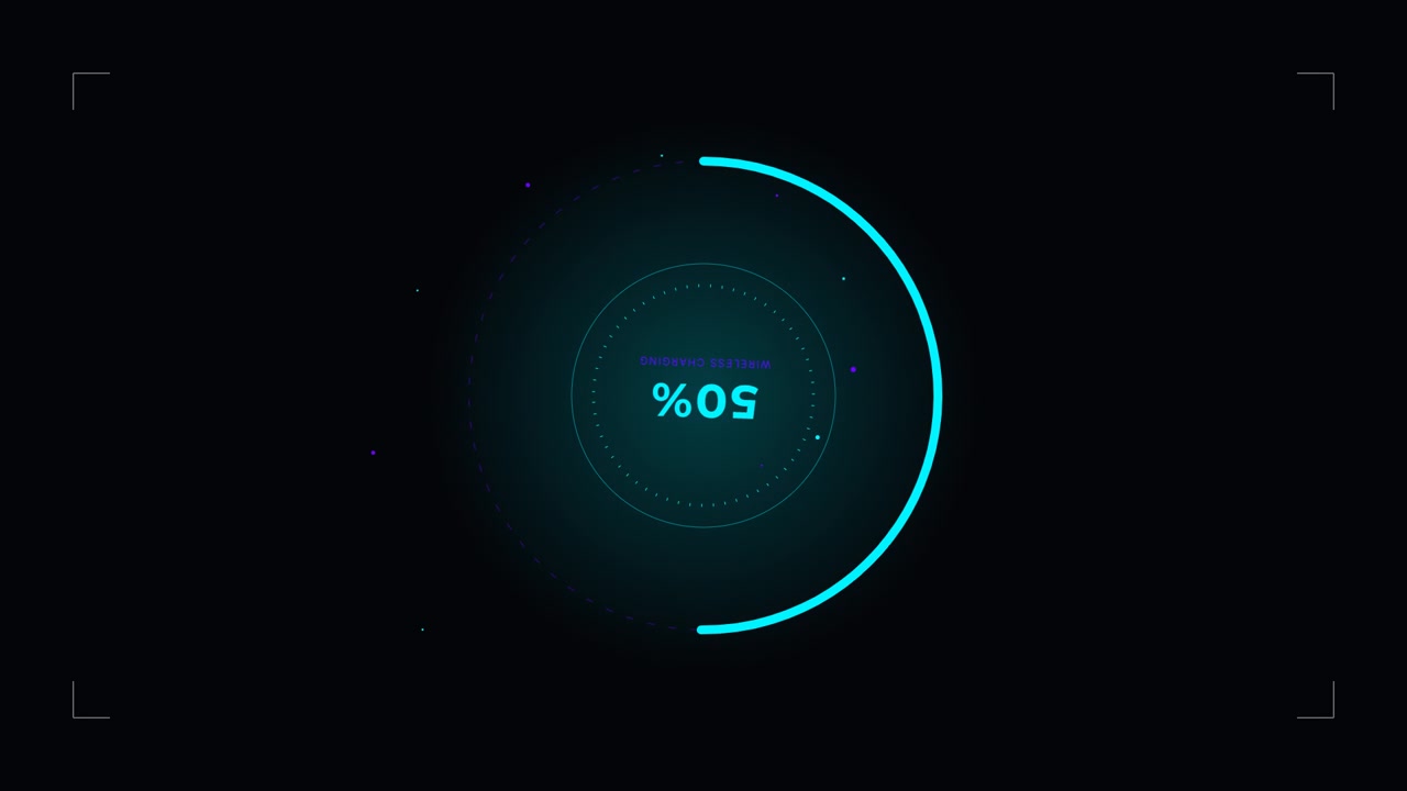 Digital Wireless Charging Progress Indicator Animation
