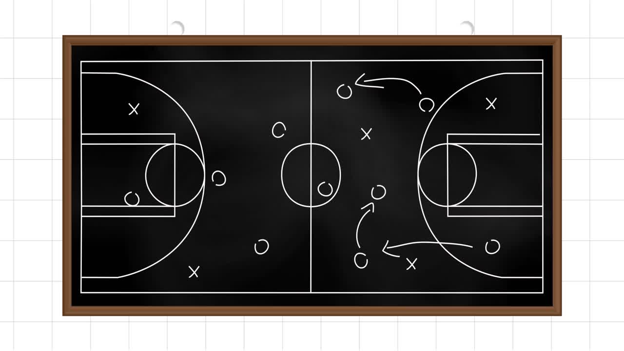 Animation of game plan on board over white background