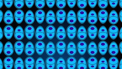 animation of blue cells moving on black background