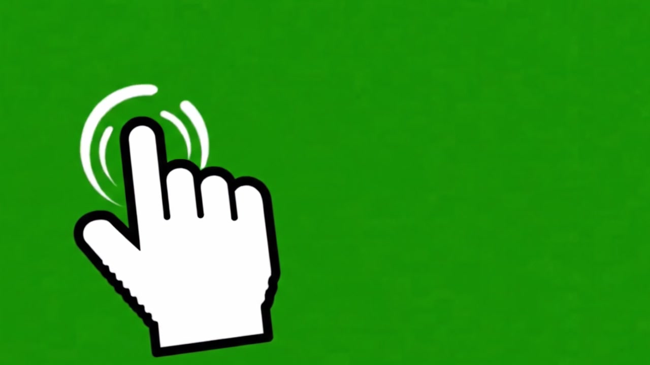 Vibrant Green Background with Hand Cursor Interaction: Engaging Visuals for Digital Media Projects, Presentations, or Graphic Design Purposes