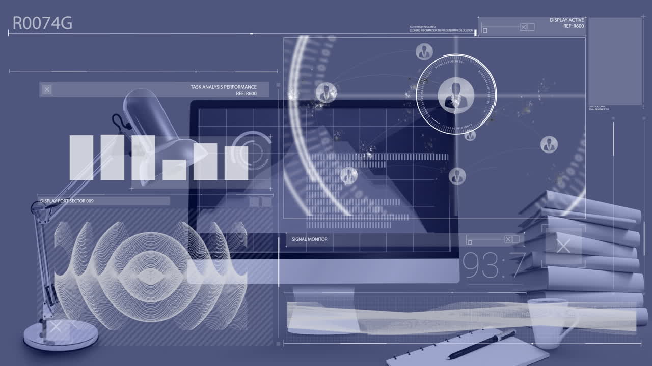 Animation of data processing over office