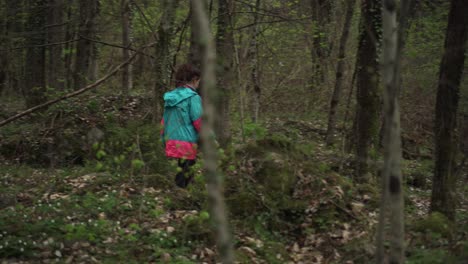 woman hiking in a forest